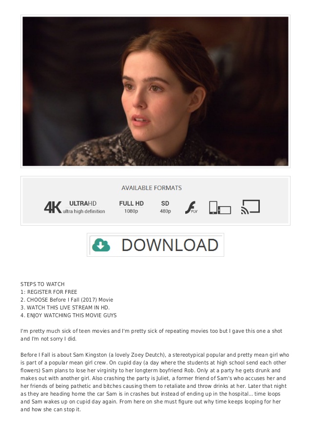 Watch Before I Fall Online Free 2017
